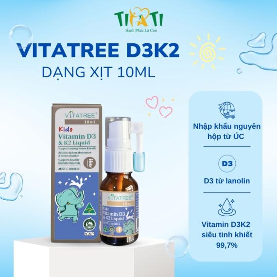 VITATREE KIDS VITAMIN D3 & K2 LIQUID DẠNG XỊT